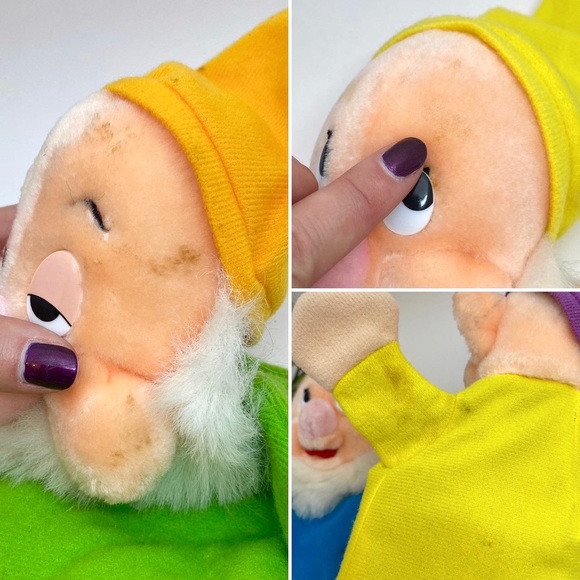 Adorable Set Of 3 Vintage Walt Disney’s “Snow White & The Seven Dwarves” Puppets - Picture 6 of 6